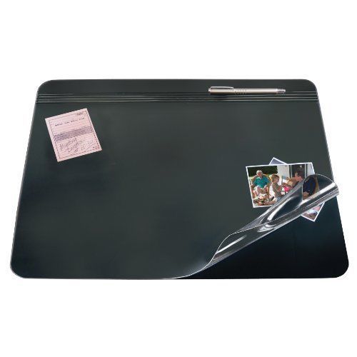 Artistic 19&#034; x 24&#034; krystal-lift non-glare desk pad organizer  black/clear for sale