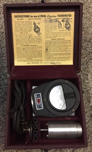 Vintage Ideal Electric Tachometer 50-001 - 0 To 2500 Rpm