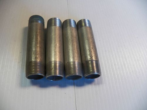 NEW NO NAME LOT OF 4 STAINLESS S/S NIPPLE 304 3/4&#034; X 4&#034;