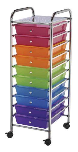 10-drawer multicolored tubular steel castered storage cart [id 21554] for sale