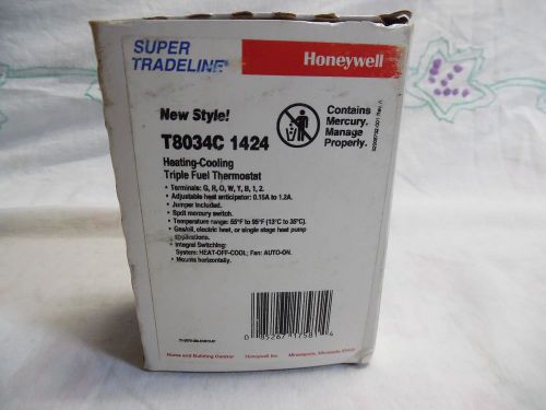 Honeywell t8034c 1424 heating / cooling dual fuel thermostat ** nib ** for sale