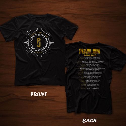 New pearl jam with tour date 2016 black t shirt tee s m l xl 2xl 3xl 4xl 5xl for sale