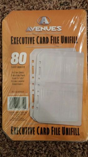 NEW Avenues Executive Card File Unifill, 10 Sheets 80-Card Capacity 7-Hole