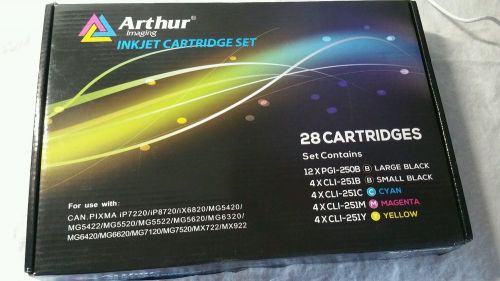28 Pack Arthur Ink Cartridge Re for CAN pixma ip7220/ip8720/ix6820 and more