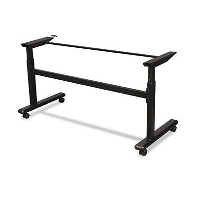 Height-Adjustable Flipper Table Base, 60w x 24d x 28-1/2 to 45h, Black, 1 Each