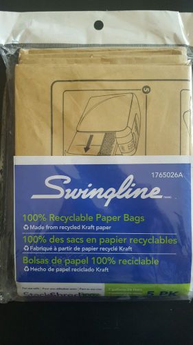 Swingline 7 Gallon Recyclable Paper Shredder Bags, for Stack-and-Shred 100X 5 PK