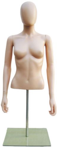 MN-246 FLESHTONE Plastic Female Upper Torso Countertop Form w/ Removable Head