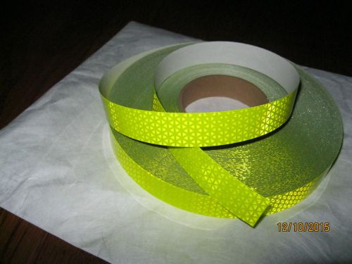 NEW Reflective Fluorescent Neon Lime Yellow/Green Reflexite V92 V97 1&#034; x 10ft