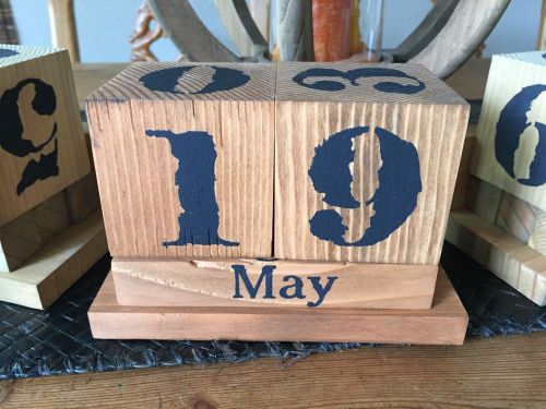 Wood Block Perpetual Calendar, Hand Made FATHERS DAY Gift Idea!