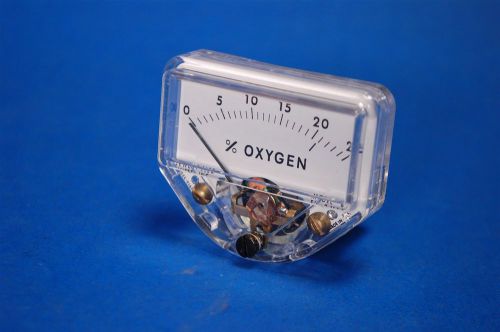 Mine safety msa oxygen flow indicator 0-25% oxygen panel meter by jewell p/n: 45 for sale