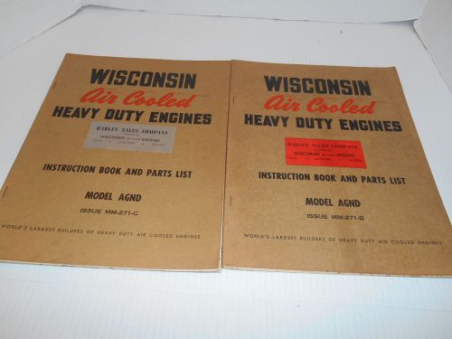 2 VTGE. 60&#039;s WISCONSIN AIR COOLED HEAVY DUTY INSTRUCTION &amp; PARTS LIST MODEL AGND