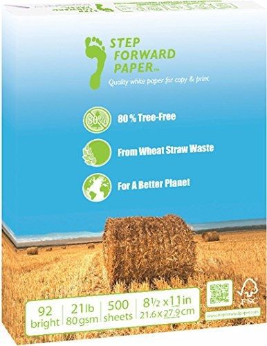 Step Forward 80% Wheat Straw Copy Fax Inkjet Laser Printer Paper, Letter Size 8