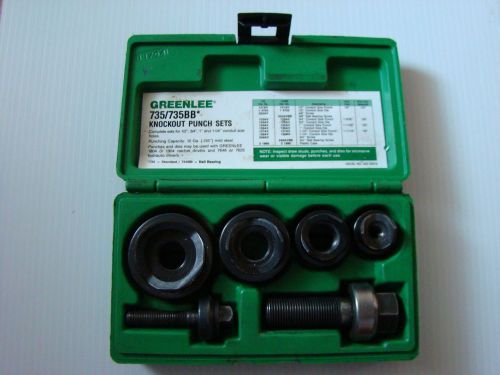 Greenlee Ball Bearing Knockout Punch Set 735BB Good Used Condition