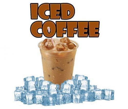Ice coffee with wording 9&#039;&#039; vinyl food decal for coffee shop or wagon truck sign for sale