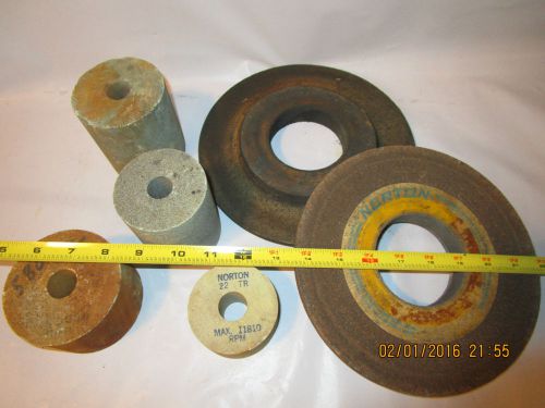 large lot of assorted vintage grinding wheels sharpening stones