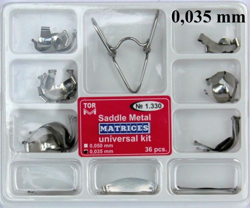 36 pcs u dental saddle contoured metal matrices matrix retainers springclip 35mm for sale