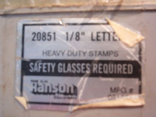 HANSON HEAVY DUTY 1/8&#034;  LETTER STAMPS USA MADE !NEW! MACHINIST TOOLS MILL LATHE
