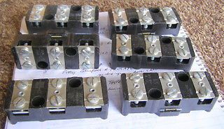 ** lot of eight (8) * 6-8 awg (6 gang) ** thermal blocks ?? * new, old stock * for sale