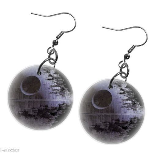 Hot RareStar Wars Death Star Personalized 1&#034; Button Earrings Fit Tour Tshirt