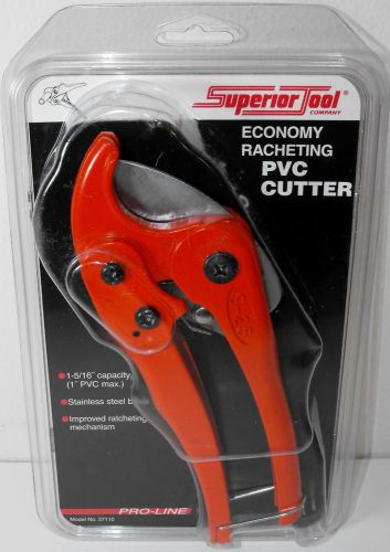 Superior Tool 37110 Economy Ratcheting PVC Pipe Cutter 1-5/16&#034; 1&#034; PVC Tube New