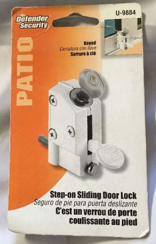 Prime-Line Products U 9884 Sliding Door Lock, Keyed, Step-on, White Finish