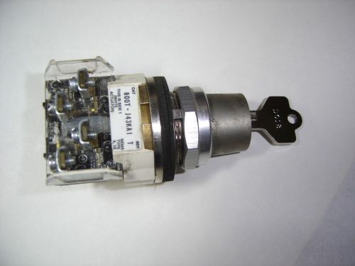 Allen bradley 800t-j43ka1 cylinder lock selector switch 3 pos key rem fm right for sale