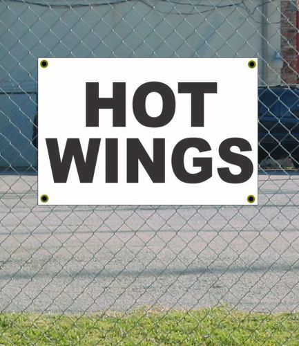 2x3 hot wings black &amp; white banner sign new discount size &amp; price free ship for sale