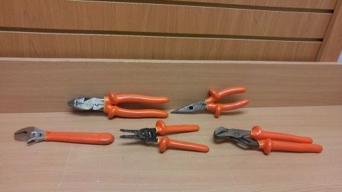 Lot of 5 Cementex Insulated Pliers Electrician SEE PHOTOS