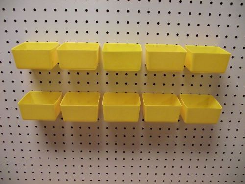 Plastic YELLOW PEG BOARD BINS 10 PACK Tool Workbench PEGBOARD NOT INCLUDED