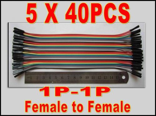 5 x 40PCS Dupont Wire Color 2.54 Jumper Cable 1P-1P Female - Female For Arduino