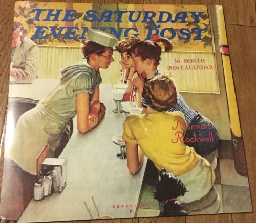 The Saturday Morning Post Norman Rockwell 16 Month 2016 Calendar New