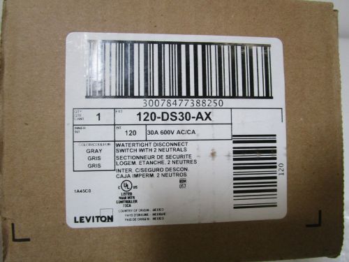 LEVITON DISCONNECT SWITCH 120-DS30-AX (W/O COVER) *NEW IN BOX*