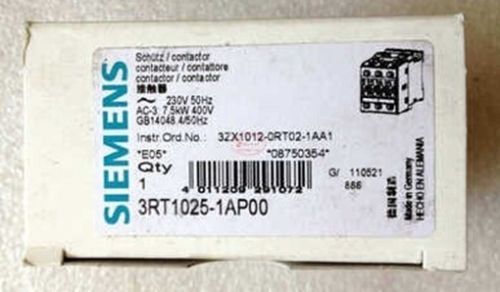 New in box siemens 3rt1025-1ap00 contactor nib for sale
