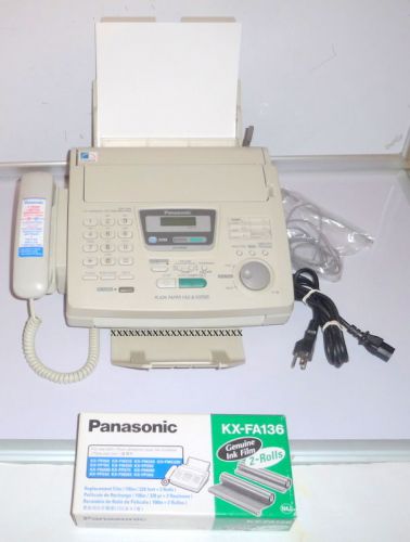Panasonic KX-FP250 Plain Paper Fax Machine Phone &amp; Copier, w *2* New Rolls L@@K