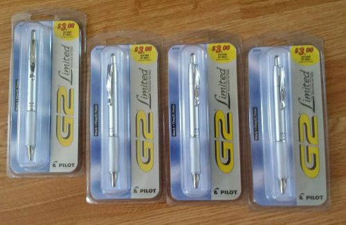 BRAND NEW LOT OF 4 PILOT G2 LIMITED PENS 4 Silver Pens $50+ retail
