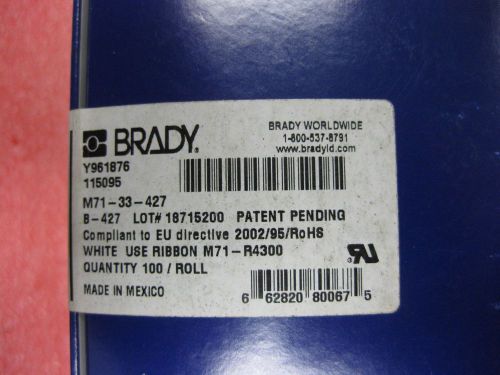 M71-33-427 Brady Self-Laminating Vinyl Labels , White, Qty 100