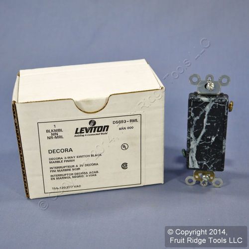 New leviton 3-way black marble decora rocker light switch 15a 120/277v d5693-bml for sale
