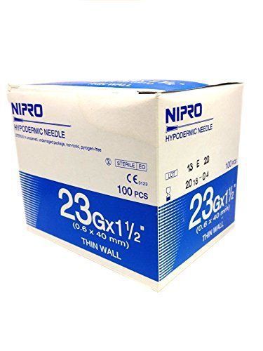 NIPRO HYPODERMIC Dispensing NEEDLE 23ga x 1.5&#034;0.6 x 40 mm100 pieces