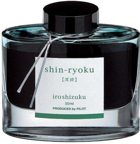 Pilot iroshizuku bottled fountain pen ink, shin-ryoku, forest green, dark green for sale