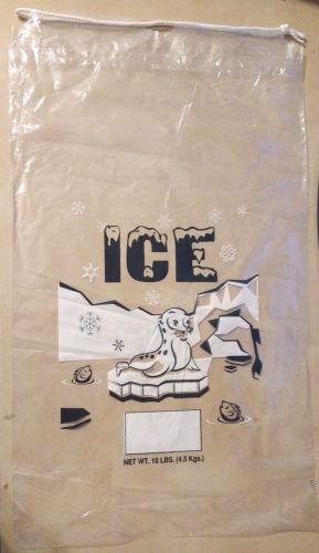 10 LBS Plastic Ice Bags with Drawstring **Pack of 500** case Free Shipping