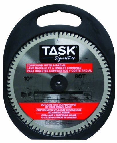 Task Tools T24713 10-Inch Task Signature Saw Blade, Compound Miter with 5/8-Inch