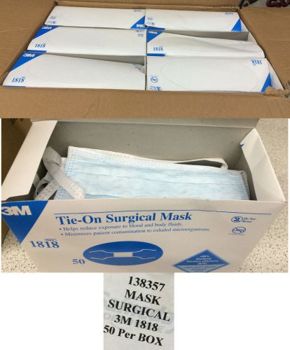 3M 1818 Tie-On Surgical Masks Box of 12 w/pkg of 50 Masks