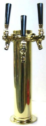 3 Faucet Polished Brass 3&#034; Draft Beer Tower -D4743TTBR-