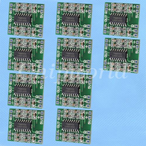 10 pcs PAM8403 2X3W Mini Audio Class D amplifier board 2.5-5V input