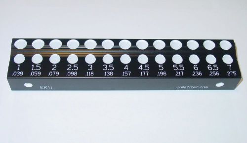 ER11 Collet Storage Rack, engraved for all sizes, Collet Holder Tray Set (#BA)