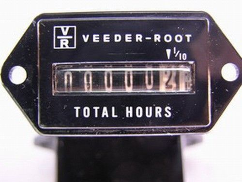 1 veeder-root 7795 ac hour meter 240v 50hz rectangular panel mount w/ hardware for sale