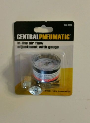 Central Pneumatic Inline Air Flow Adjustment With Guage 68222 - 1/4 &#034;   NEW