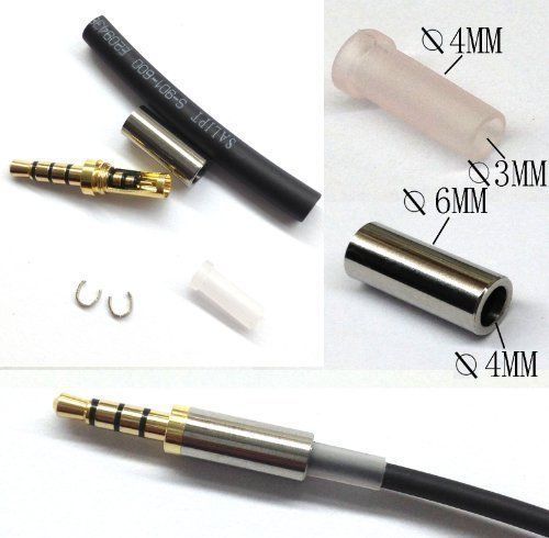 Gold 4 Pole 3.5mm Male Repair headphone Jack Plug Metal Audio Soldering &amp; Spring