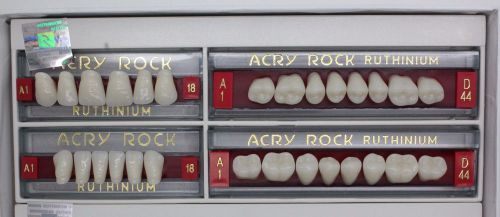 4 Full Set of Acrylic Denture 28 Teeth Ruthinium Acryrock 112 Teeth Size 18 A1