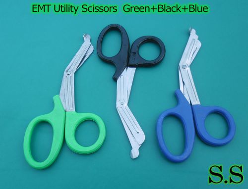 5.5&#034;  EMT Utility Scissors Set Black,Green &amp; Blue Colour Surgical Instruments